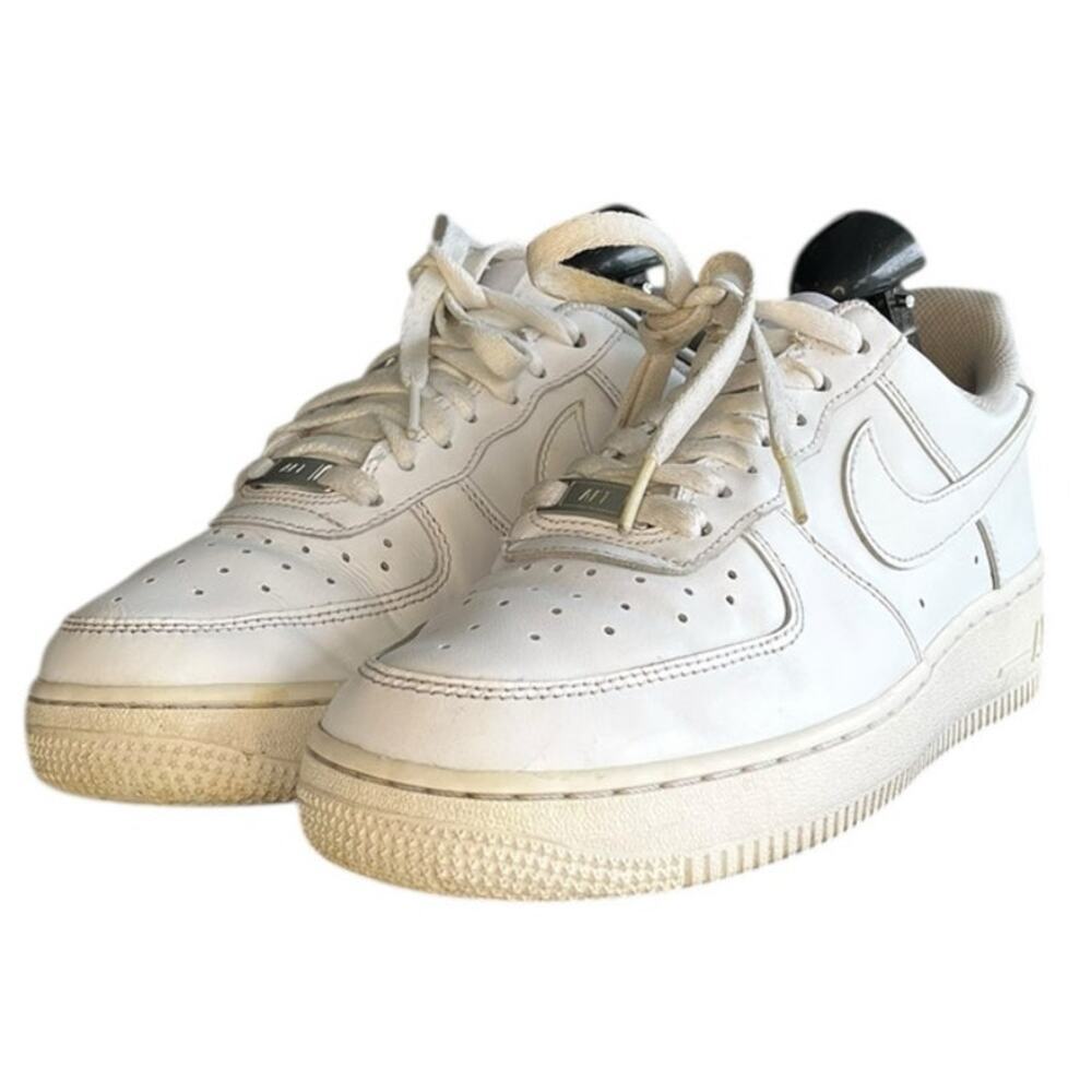 Womens Nike Air Force 1 Low '07 DD8959-100 Leather Sneaker SZ 8.5 White Walking - Picture 2 of 6